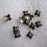 Antiikpronks 4-leheline helmekübar 6 mm, 10 tk