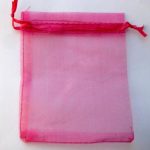 Tumeroosa organzast kinkekott 12x9 cm 1 tk