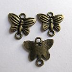 Antiikpronks liblikas 2-aasaga 13x14 mm 1 tk