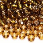 Seemnehelmed 6/0 helepruunid hõbesisuga, ca 5 g