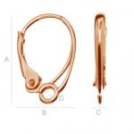 Roosa kullaga kaetud AG 925 kõrvarõngahaak, 2 tk