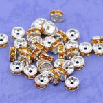 Hõbedane/kollane vahehelmes 8 mm 1 tk