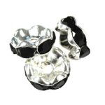 SparkleRings hõbedane/must vahehelmes 8 mm 1 tk