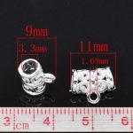 Hõbedane metallhelmes aasaga 11x5 mm, 1 tk