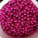 Plastikpärlid 4 mm tume fuksia, 10 tk