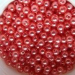 Plastikpärlid 4 mm tume lõheroosa, 10 tk