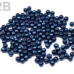 Klaaspärlid 4 mm tumesinised, 10 tk