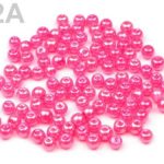 Neoonroosad klaaspärlid 4 mm 10 tk