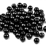 Mustad klaaspärlid 6 mm 10 tk