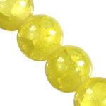 Crackle Jade klaashelmes kollane 10 mm 1 tk