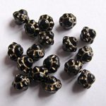 Vurrikujuline must/kuldne klaashelmes 6 mm 10 tk