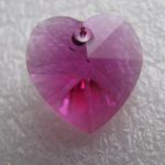 Swarovski süda 14,4x14 mm fuksia 1 tk