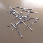 Nikli värvi ehtenõel ümara peaga 2 cm 10 tk